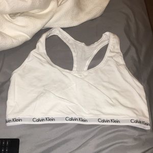 Calvin Klein White Racerback Sports Bra(Intimates)